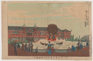 Museumfontein op de Tweede Binnenlandse Tentoonstelling, 1881 door Kobayashi Kiyochika